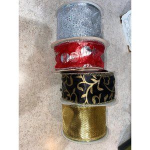 Holiday Wire Edged Ribbon Set of 4